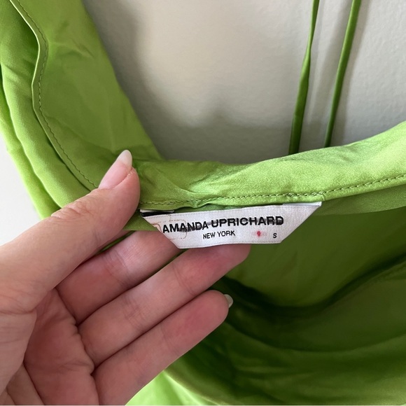 Amanda Uprichard Mirai Midi Dress in Green Size Small Silk - Picture 6 of 8